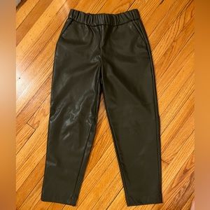 Target A New Day olive green leather pants - size small